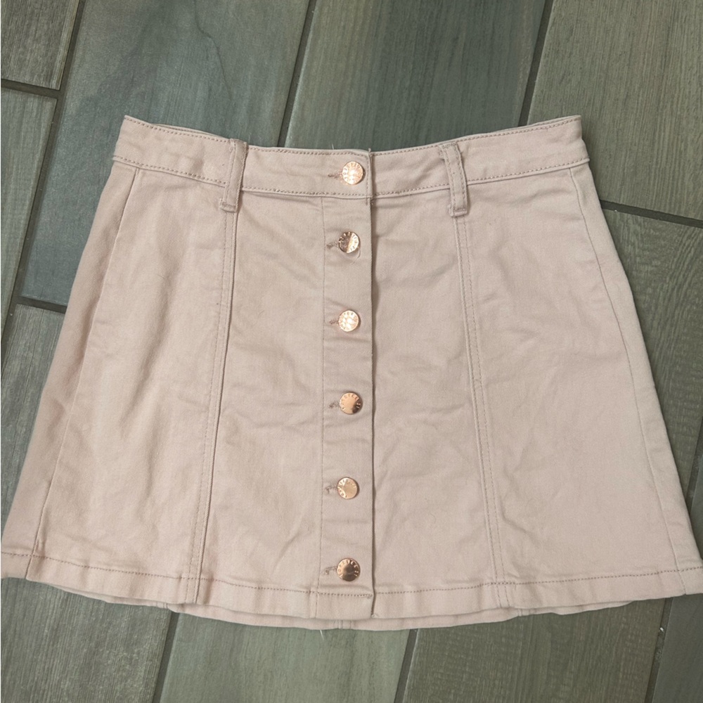 Blush Pink Button Up Skirt